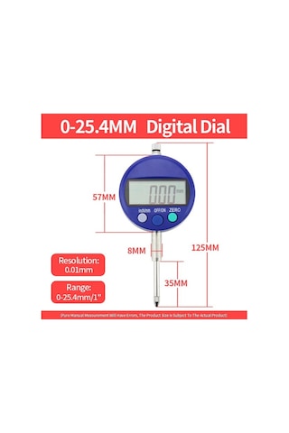 Ufly Dijital Komparatör Saati 0.01mm Hassasiyetli 25.4mm
