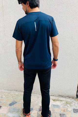 Erkek Lacivert Kardiyo Koşu Fitness Tişört