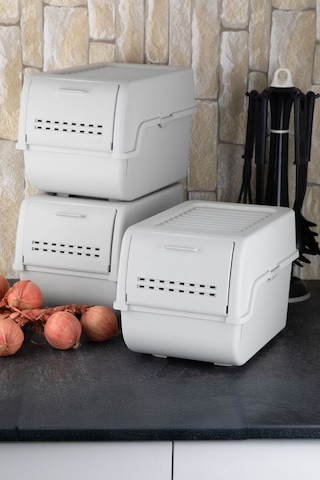 Motek Mt-40 S-box 8 Litre 3'lü Çok Amaçlı Organizer Düzenleyici Gri 3 8litre Gri