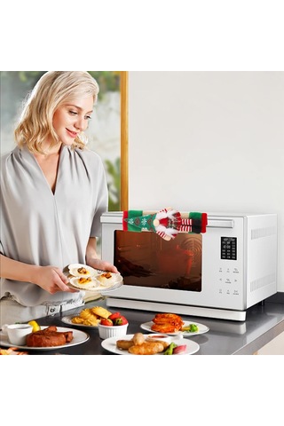 Festival Buzdolabı Kapı Tutucu Kapak - Noel Temalı Sap Koruyucu Kol Çok Renkli