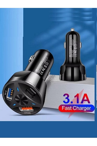 Araç Çakmaklık Şarjı 2 Usb + 20w Pd Şarj Çıkışlı Hızlı Şarj Destekli 55w -