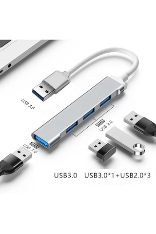 Usb 3.0 4 Port 3.0 Slim Usb Çoğaltıcı 4 Port İle Uyumlu Çoklayıcı
