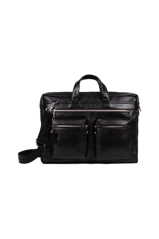 Newish Polo 15.6'' Hakiki Deri Bilgisayar Laptop Çantası Siyah