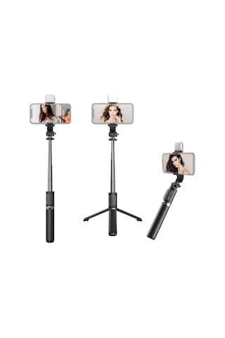 Kangvka Kablosuz Bluetooth Tripod Selfie Çubuğu, Iki Renkli Işık Ve 6 Seviye Parlaklık Ayarı, 104.5cm Uzunluk, Vlog & Canlı Yayın İçin