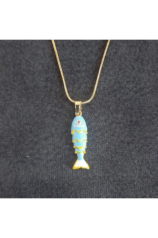 Stainless Steel Çelik Kolye Balık Gold