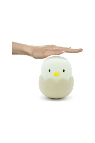 Çocuklar için Civciv Tasarımlı Silikonlu USB Şarj Edilebilir LED Gece Lambası Çok Renkli