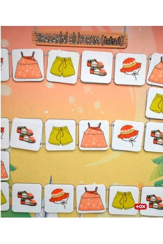 Tox Sıradakini Biliyorum - Yaz Keçe Cırtlı Duvar Panosu . Eğitici