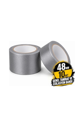 Sanplaza Gri Tamir ve İzolasyon Bandı 48mm 10mt Suya Dayanıklı Duct Tape Sırdırmazlık Bandı 2 Adet