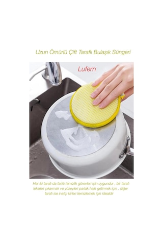 Uzun Ömürlü Çift Taraflı Bulaşık Süngeri Tava Tabak Yağ Alıcı Leke Çıkarıcı Bulaşık Ovma Teli