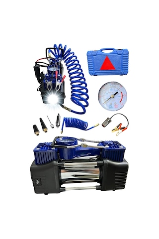 Çift Silindirli Lastik Şişirme Oto Kamyon 12v 150 Psı Ağır Hizmet Tipi Çantalı Hava Kompresörü