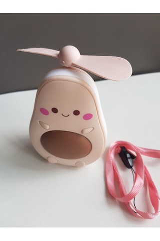 Sevimli Avokado Tasarımlı Led Işıklı Usb Kablolu Mini Fan I Masa Üstü Ve Boyun Kullanımı Vantilatör
