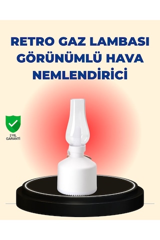 Northcity Kablosuz Retro Buhar Makinesi & Gaz Lambası Tasarım Ledli Aromaterapi Difüzörü - 6 Saat Pil Süresi