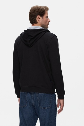 Ucla Hılgard Siyah Kapüşonlu Ve Fermuarlı Baskılı Standard Fit Erkek Sweatshirt Siyah