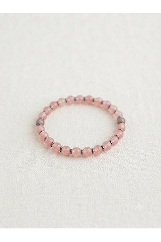 6 Mm Gül Kuvars Bileklik Ve Hematit Detaylı Günlük Kullanıma Uygun Açık Pembe 6 Mm Gül Kuvars Bileklik Ve Hematit Detaylı Günlük Kullanıma Uygun Açık Pembe