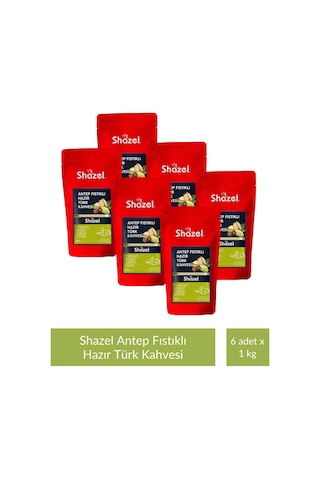 Shazel Antep Fıstıklı Türk Kahvesi 1 Kg X 6 Adet Türk Kahvesi