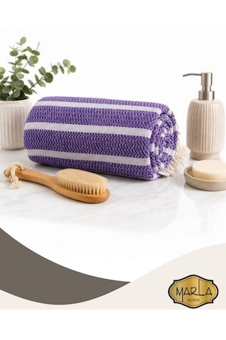 %100 Pamuk Dokuma Peştemal Havlu Plaj & Banyo Havlusu 100x170 Cm Mor