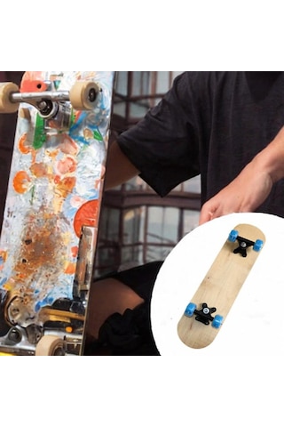 Homyl Çocuklar Boş Kaykay Güvertesi Ahşap Kendin 43cmx13cm Ahşap Rengi Çok Renkli