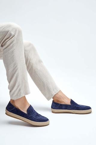 Brunos Erkek Hakiki Deri Lacivert Loafer Ayakkabı 982 Ld251 Erk Ayk Y23 Navy Suede Lacivert