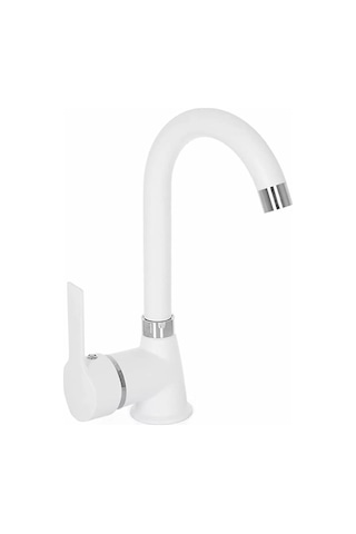 On2 Armatür Beyaz Lavabo Bataryası Musluk - Çift Girişli 40'lık