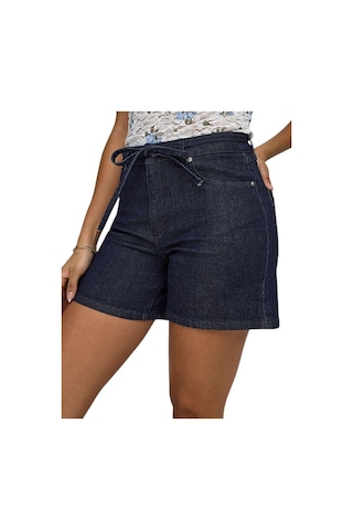 Only Onlgıanna Mw Belted Shorts Azg Dnm Noos Kadın Mavi Şort - 15340706
