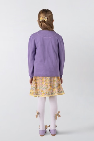 Made With Liberty Fabric Liberty Kumaş Kız Çocuk Triko Hırka Mor