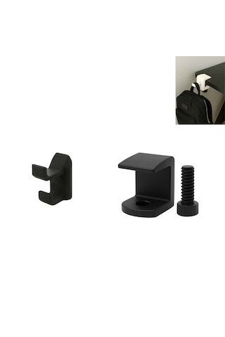 Siyah Renk Özel 3d Baskı 2'li Askı Çanta Ceket Vb. Askısı Modüler Masa Düzenleyici Tak Çıkar Düzenleyici Ebat: 2,8 Cm X 5,2 Cm