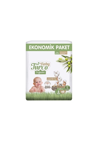 Baby Turco Doğadan Bebek Bezi 2 Numara Mini Ekonomik Paket 68 Adet