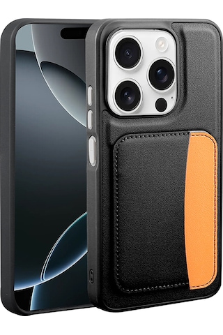 Xiaomi Redmi 15c Uyumlu Kartlıklı Süni Deri X-kart Cüzdan Silikon Kapak Siyah
