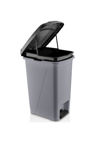25 Litre Iç Kovalı Slim Pedallı Çöp Kovası Gri