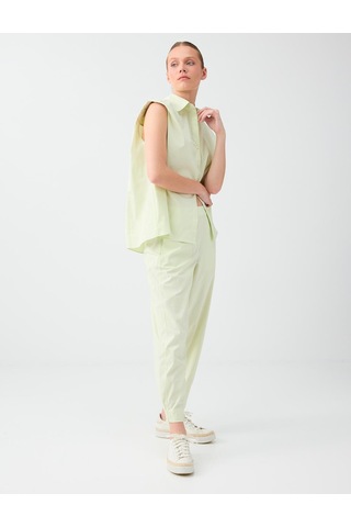 Jimmy Key Jimmy Key Mint Yeşili Beli Lastikli Pamuk Karışımlı Poplin Pantolon 6sw187657332