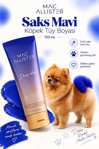 Mac Allister Kedi Köpek Tüy Boyası Saks Mavi Renkli 150 Ml