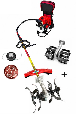 Öm-ka Royal Benzinli Sırt Tırpan + Çift Toprak Çapalama Aparatı 52 Cc 4.6 Hp 3400 W