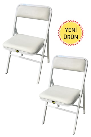 Hey 2'li Katlanır Kamp Sandalyesi Piknik Sandalyesi Beyaz