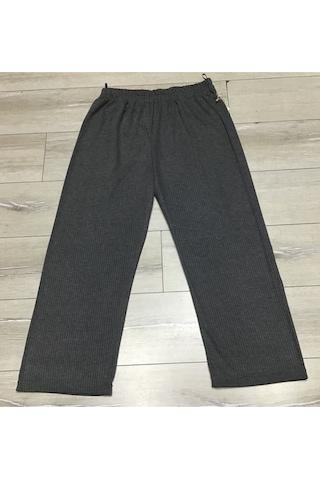 Kışlık Fitilli Kaşkorse Beli Lastikli Büyük Beden Pantolon Gri