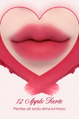 Dasique Kalp Tasarımlı Yoğun Pigmentli Köpük Yapılı Kadife Bitiş Sunan Ruj Souffle Color Pot 12 Apple Tarte 12 Apple Tarte