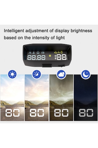 Jeehugo Araba Genel Kullanimli Yüksek Kaliteli Hiz Gösterici - Yüksek Çözünürlükli Sürücü Parametreleri Projeksiyonu