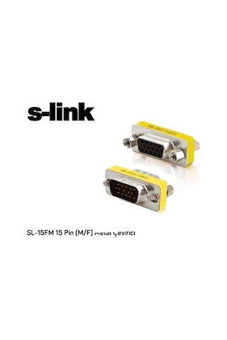 Vga Metal Çevirici Erkek-Dişi 15 Pin S-Lınk Sl-15Fm