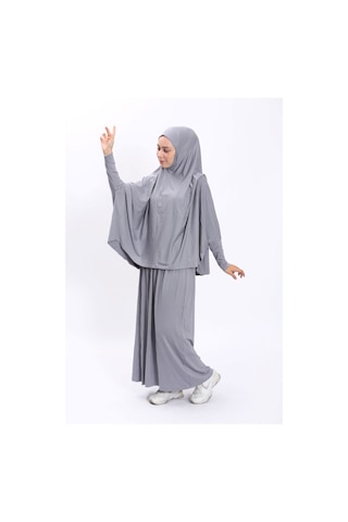 Asya Model Namaz Elbisesi -gri Gri