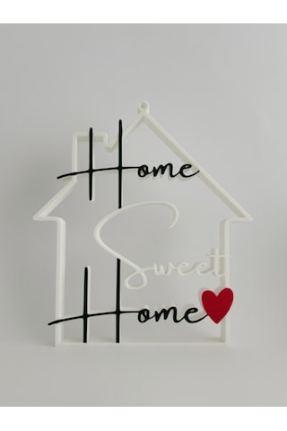 3d Baskı Home Sweet Home Yazılı Modern Dekoratif Hediyelik Masaüstü Dekor Obje Duvar Ve Kapı Süsü