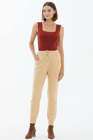 Sementa Kadın Cepli Triko Pantolon - Bej 001