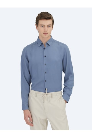 Mavi Regular Fit Dokuma Casual Gömlek Mavi
