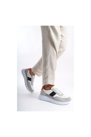 Mubiano Hakiki Deri Erkek Spor Ayakkabı & Sneaker Gri/beyaz -mbknt-grb Gri/beyaz