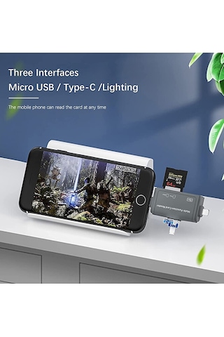 Multi Otg Usb Ligtning İphone - İpad Uyumlu Ve Type-c Girişli Kar