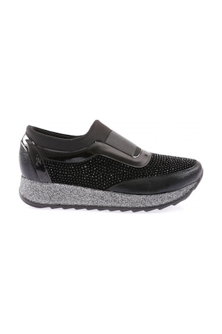 Dgn Akt-03-23y Kadin Kalin Taban Silver Taşli Sneakers Ayakkabi AKT-03-1563-R1534 Siyah