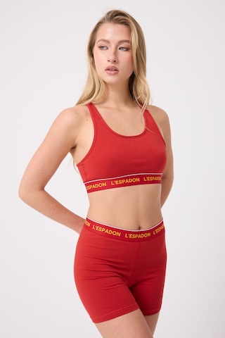 Athleshorts Yüksek Bel Kadın Uzun Boxer Şort-3275 Kırmızı