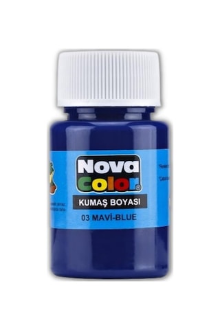 Mavi Kumaş Boyası Tişört Çanta Tekstil Boyası 30 ml 1 Adet Nova C