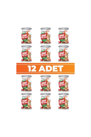Wondercat Kuzulu Yetişkin Kedi Konservesi 400gr X 12 Adet