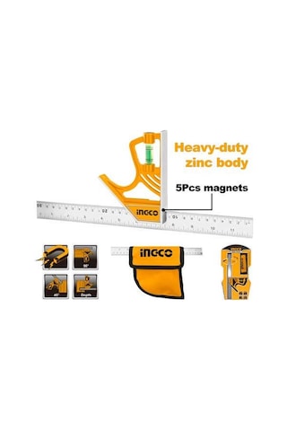 Ingco HSR530255 Manyetik Kilit Kombinasyonlu Çelik Cetvel