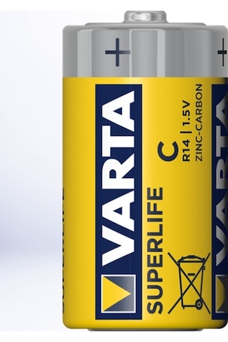 Varta 2014 Superlife Çinko Karbon Orta Boy C Pil 2 x 12'li