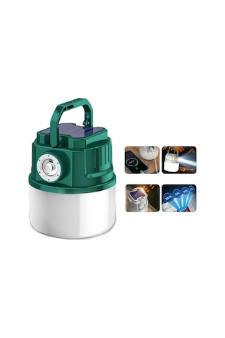 Cbtx C52 Çok Fonksiyonlu El Feneri Güneş Enerjisi Kamp Işığı Zumlanabilir Ipx6 Usb Çıkışlı Su Geçirmez Çadır Lambası, Gösterge Yeşil